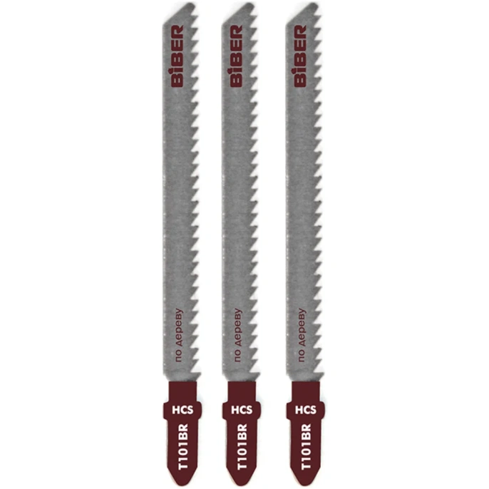 Пилка по дереву Т101ВR 3 шт; 74 мм; 10TPI; чистый рез Biber 85274 тов-120517