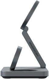 Беспроводное зарядное устройство Magssory WCH017 Yoga Midnight (WCH017m) (3 в 1, для Samsung, с магнитами, с поддержкой Qi2, регулируемый угол наклона, материал корпуса: цинковый сплав)