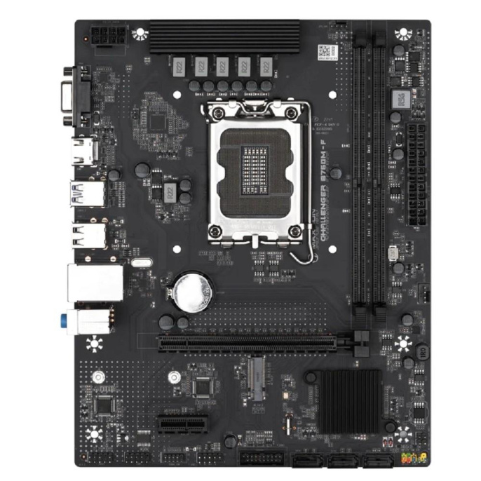 Материнская плата MAXSUN MS-Challenger B760M-F, LGA1700, B760, 2*DDR4, 3*SATA3, M.2, 2*USB 3.2, 4*USB 2.0, 1*PCIEx16, 1*PCIEx1, VGA+HDMI, mATX