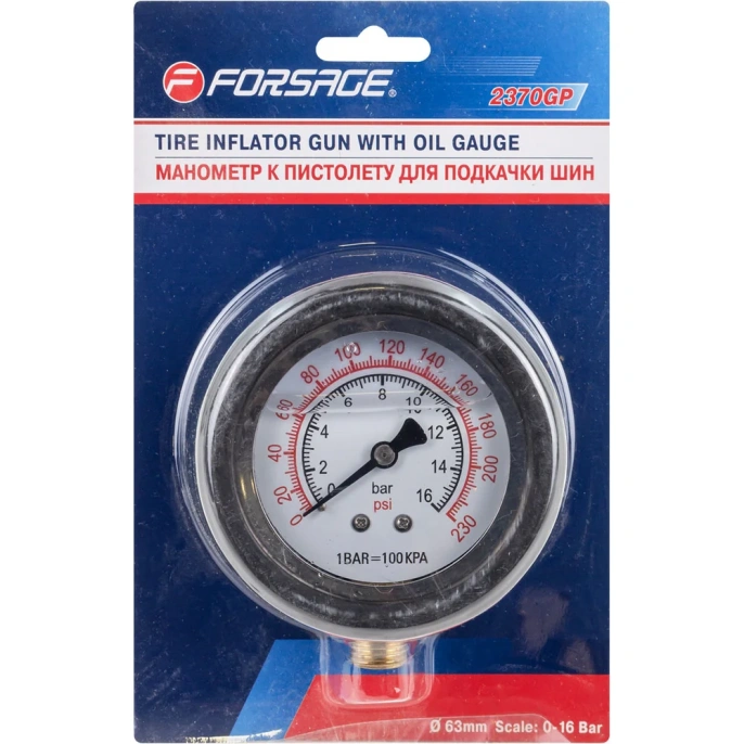 Манометр аналоговый к пистолету для подкачки шин F-2370G Forsage F-2370GP 46918 (F-2370GP(46918))