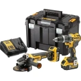 Ударная дрель-шуруповерт DCD796 + углошлифмашина DCG405 DEWALT 2 батареи DCB184 5.0Ah, зарядное устройство DCB115, чемодан TSTAK VI DCK2080P2T-QW