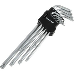 Набор экстра-длинных ключей Inforce TORX 9 штук, Т10-Т50, 06-05-96