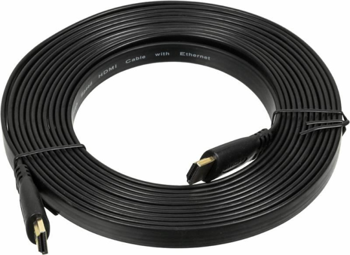 ESPADA Кабель аудио-видео High Speed ver.1.4 Flat HDMI m /HDMI m 5м. позолоч.конт. черный