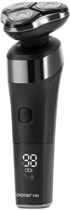 Бритва роторная Polaris PMR 0308RC реж.эл.:3 питан.:элек.сеть/аккум. черный