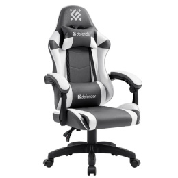 Игровое кресло Defender Fortune Серый/белый,класс 4,PU_5 64026