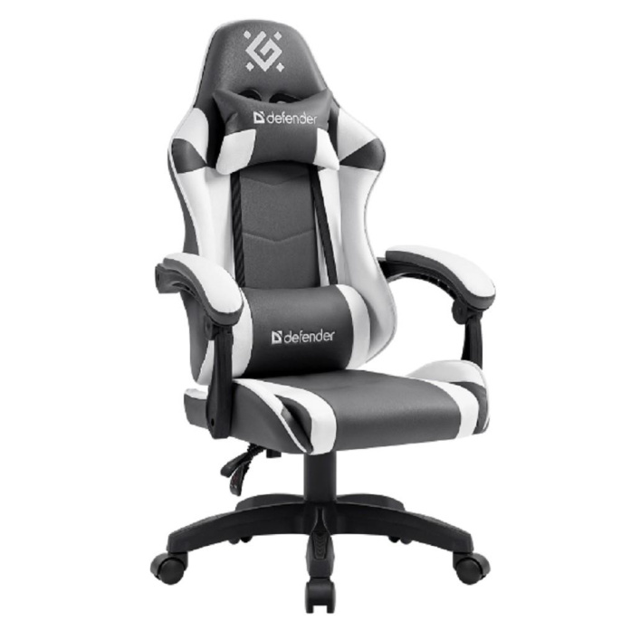 Игровое кресло Defender Fortune Серый/белый,класс 4,PU_5 64026