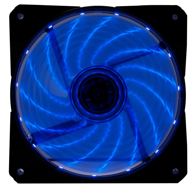 Вентилятор Digma DFAN-LED-BLUE 120мм, 3-pin, от БП:4-pin (Molex), 1200об/мин, 23 дБ, RGB, черный, Ret