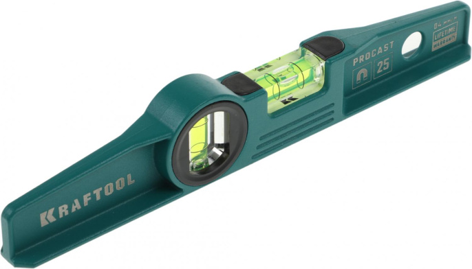 Уровень пузырьковый Kraftool 34717-025 25см, магнитный, глазков: 2шт