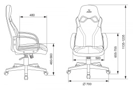 Кресло игровое ZOMBIE RUNNER, на колесиках, экокожа, белый/голубой [zombie runner white]