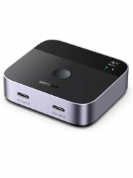 Переключатель UGREEN AW502 (55451) USB-C Switch 2 In 1 Out 4K@60Hz. Цвет: черный