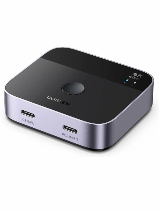 Переключатель UGREEN AW502 (55451) USB-C Switch 2 In 1 Out 4K@60Hz. Цвет: черный