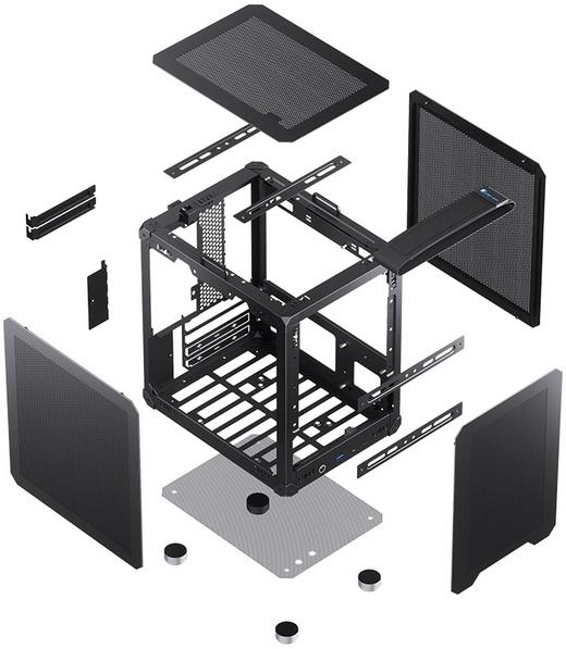 Корпус без блока питания Case JONSBO C6 Handle, Mini-Tower, no fan, 1xUSB-A 3.0 + 1xUSB-C 3.1, mATX, mITX Black (C6 Handle Black)