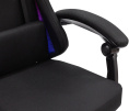 Кресло игровое KNIGHT Wolf RGB, ткань, до 120кг, шарнирные подлокотники,  черный