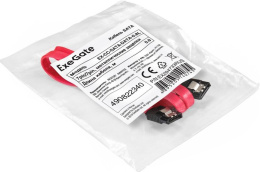 Кабель SATA ExeGate EX-CC-SATA-DATA-0.8L (7pin/7pin, SATA III до 6Gbps, металлические защелки, 0,8м) EX294733RUS
