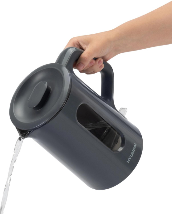 Чайник электрический Hyundai HYK-G4508 1.5л. 1700Вт серый/прозрачный корпус: стекло