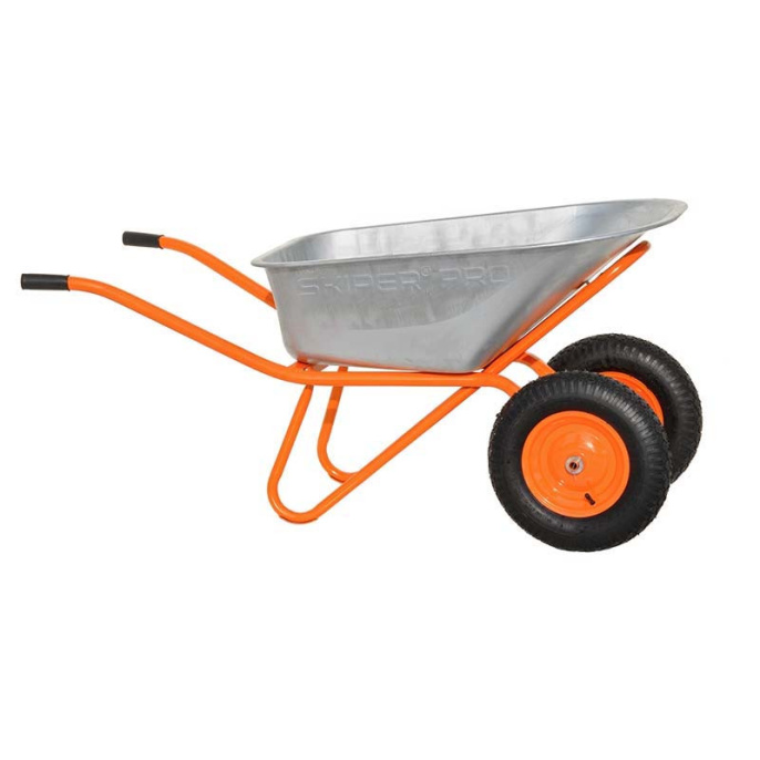 Тачка строительная SKIPER 2х130 expert PRO до130л, до350кг, 2x4.00-8, ось20*80