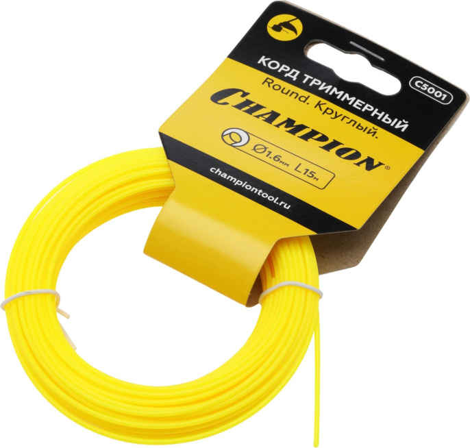 Леска для садовых триммеров CHAMPION C5001,  1.6мм, 15м