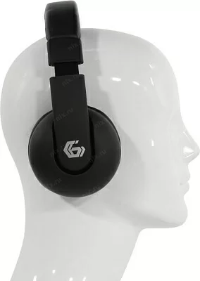 Gembird MHS-G220, код "Printbar", черный, soft touch,регулировка громкости, каб 2м