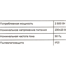 Электрический конвектор 2,5 кВт Gigant GECS-2,5 MT