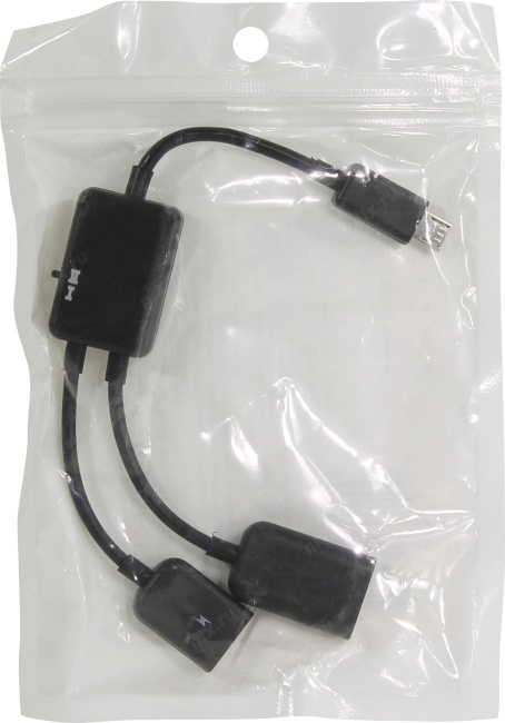 KS-is KS-333 Кабель-переходник USB AF+microUSB BF -- microUSB BM OTG