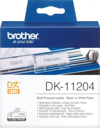 Картридж Brother DK11204, черный шрифт, белый фон,  DK11204