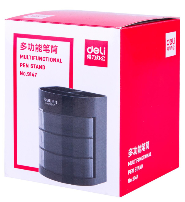 Настольный набор Deli E38253, 12 предметов, черный