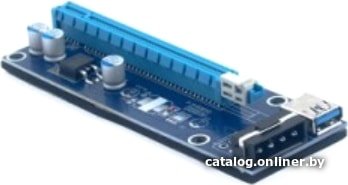 KS-is KS-346 Адаптер PCI-Ex1 M -- PCI-Ex16 F райзер с питанием Molex