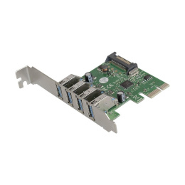 Контроллер ExeGate EXE-314 (PCI-E x1 v2.0, 4*USB3.0 ext., разъем доп.питания SATA 15pin, VIA Labs Chipset VL805) EX283716RUS