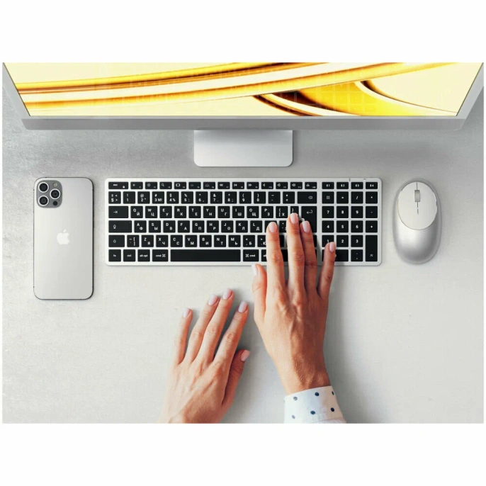 Клавиатура беспроводная Satechi Slim X2 Bluetooth Keyboard - русская раскладка. Цвет: серебристый