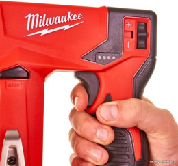 Степлер Milwaukee M12 BST-0 4933459634 тип скобы: Т50, емкость магазина: 84 шт; ширина скобы: 11,4 мм, длина скобы: 6-14 мм, количество циклов: 140 циклов/мин, АКБ