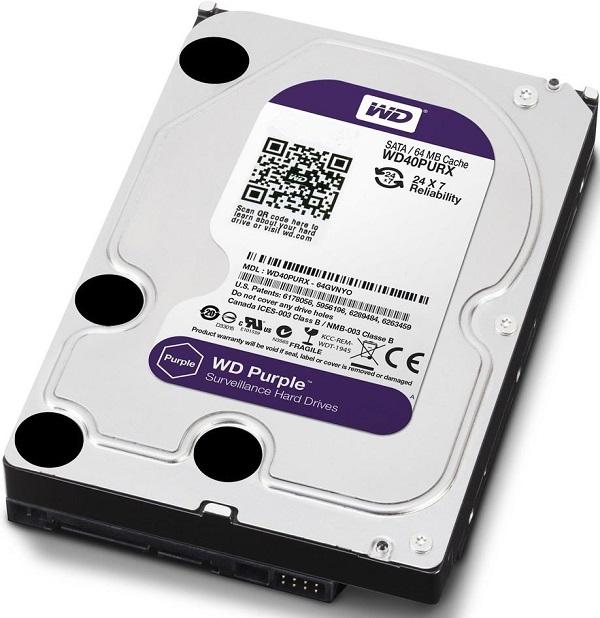 Жесткий диск Western Digital HDD SATA-III 4000Gb Purple WD40PURZ, IntelliPower, 64MB buffer DV&amp;NVR , 1 year