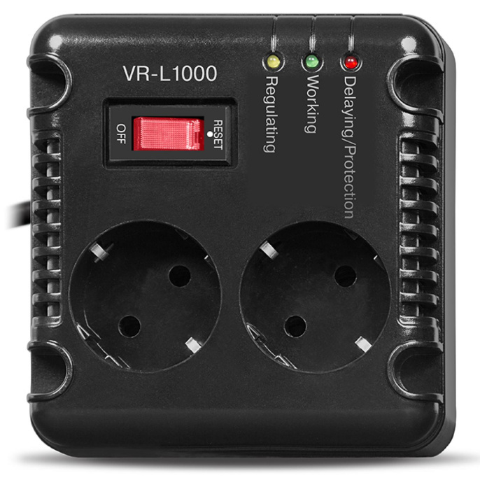 SVEN Стабилизатор VR-L1000 320Вт,Входное 184-285В, 2*CEE7/4 розеток SV-014872