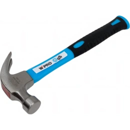 Молоток-гвоздодер WIPRO 16oz, двухкомпонентная рукоятка фиберглас+ПВХ и ТПР 0503-450