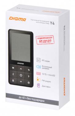 MP3 плеер Digma Y4 BT flash,  16ГБ,  черный