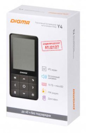 MP3 плеер Digma Y4 BT flash,  16ГБ,  черный