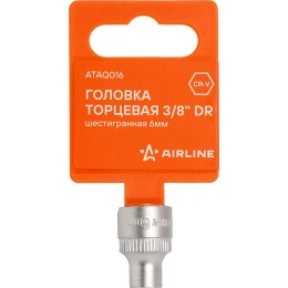 Головка торцевая шестигранная 6 мм, 3/8"DR, пластиковый подвес Airline ATAQ016