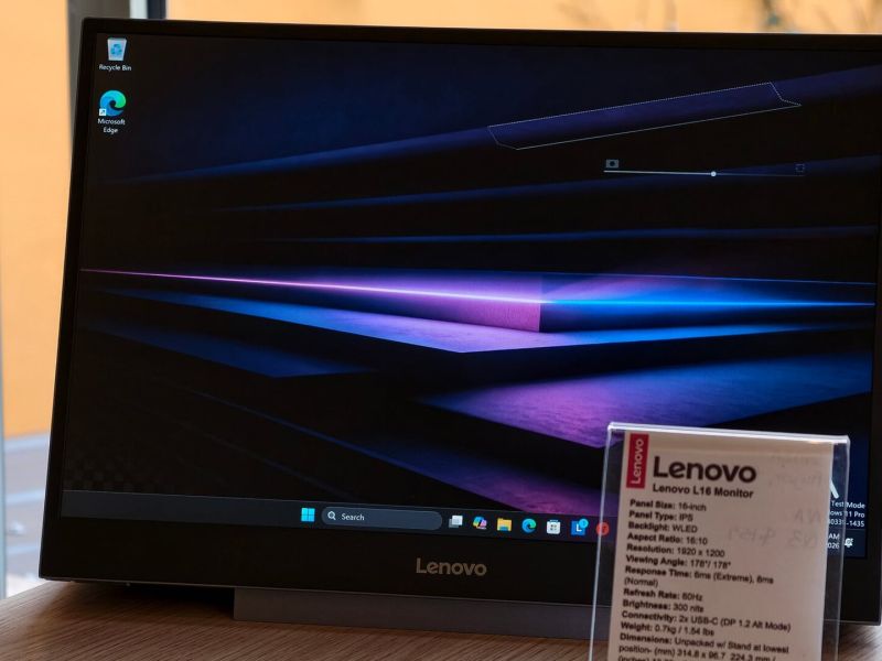 Портативный монитор Lenovo L16 в тонком корпусе оценили в €199