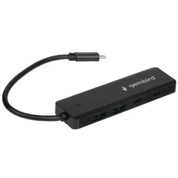 Gembird Разветвитель USB3.1 2xUSB, 2xType-C, с доп.пит Type-C ,кабель Type-C 19см, черный, коробка UHB-C425