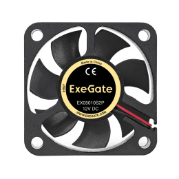 Вентилятор 12В DC ExeGate EX05010S2P 50x50x10 мм, Sleeve bearing подшипник скольжения , 2pin, 5000RPM, 27dBA EX283365RUS