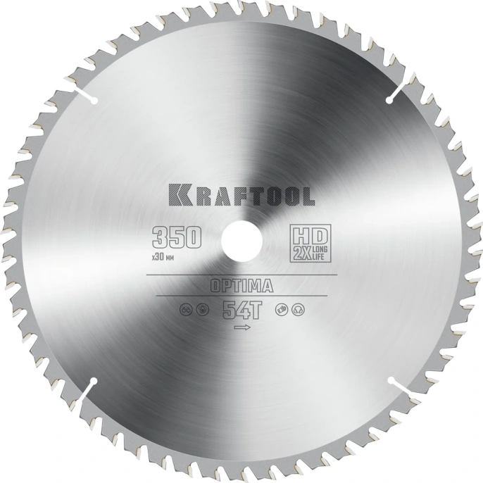 Диск пильный по дереву KRAFTOOL Optima 350x30 мм, 54Т 36951-350-30