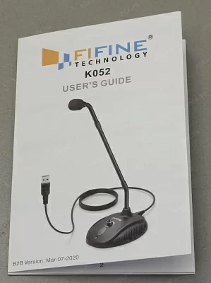 Микрофон для трансляций FIFINE K052 (Конденсаторный, проводной, Кардиоида, USB)