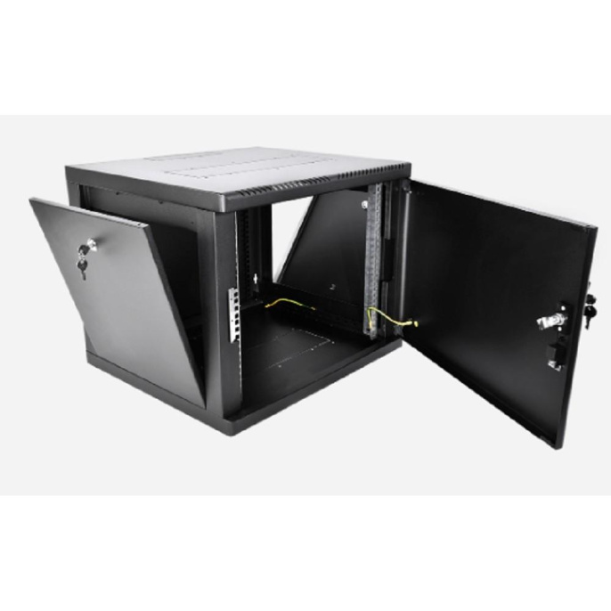 ЦМО Шкаф телекоммуникационный настенный разборный 9U 600 x 520 съемные стенки, дверь металл, цвет черный ШРН-М-9.500.1-9005