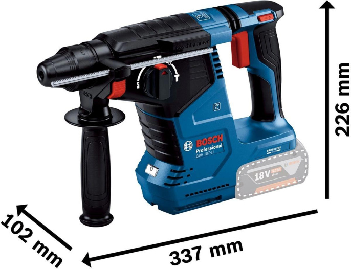 Перфоратор Bosch GBH 187-LI патрон:SDS-plus уд.:2.4Дж аккум. 0611923020