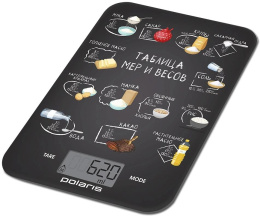 Весы кухонные электронные Polaris PKS 1053DG макс.вес:10кг рисунок