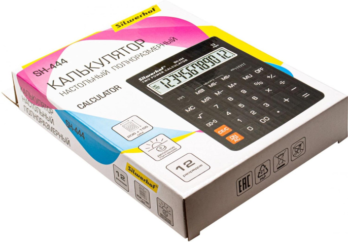 Калькулятор настольный Silwerhof SH-444 черный 12-разр.