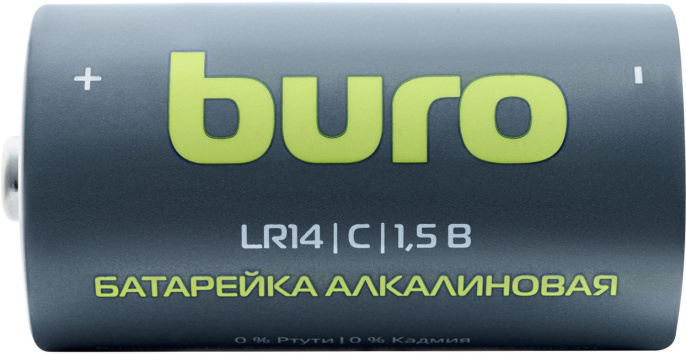 C Батарейка Buro Alkaline LR14,  2 шт. 7500мAч
