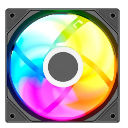 Powercase Вентилятор M53-14 ARGB Black 140x140x25mm PWM, 80шт./кор, 4pin PWM M+F + 3pin ARGB M+F , 600-1800±10% об/мин Bulk