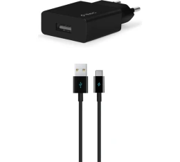 Сетевое зарядное устройство TTEC SmartCharger Travel Charger 2.1A Type-C Cable - Black 2SCS20CS