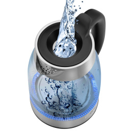 Чайник электрический Polaris PWK 1817CGL, 1.8л, Металл/стекло/пластик