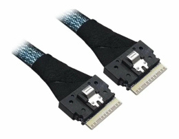 Кабель/ Cable, x8 8654 to 1x8 8654, 1M. To Controller SFF-8654 SlimSAS , To Devices/Backplane 1 x8 SFF8654 SlimSAS. (05-60007-00)